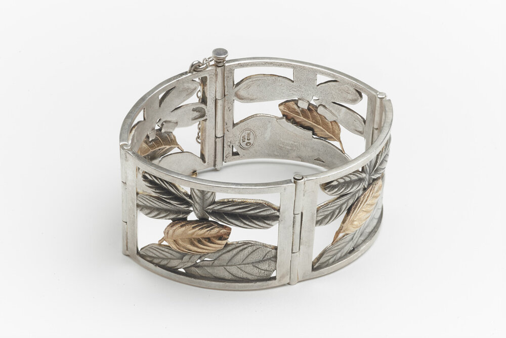 Hinged Leaf Cuff  Bracelet